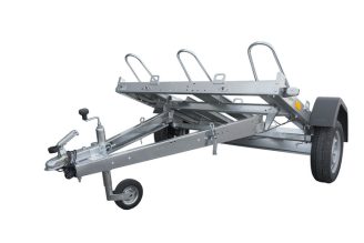 Remorque moto basculante UNITRAILER pour 3 motos avec ressorts