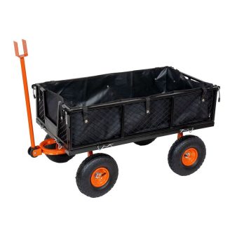 Chariot de jardin Max 300Kg SAINT PIERRE DU CHAMP avec bâche et parois amovibles